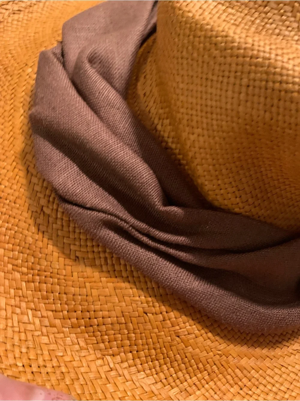 Eric Javits Wide Brim Straw Hat in Cognac - Picture 5 of 8